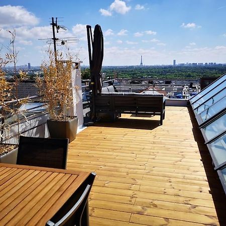 Maison Exceptionnelle ! Vue Tour Eiffel Et Paris Villa Suresnes Bagian luar foto